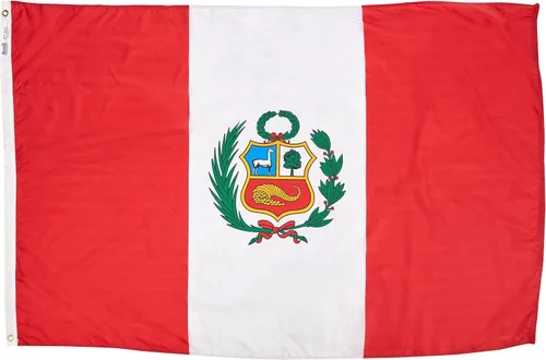 Vista 5 de Annin Flagmakers Bandera de Perú fabricada en Estados Unidos según las especificaciones oficiales de diseño de las Naciones Unidas, 2 x 3 pies
