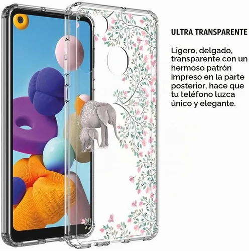 Vista 2 de Funda transparente para Samsung Galaxy A21 (6.4", 2020) [Elefante]