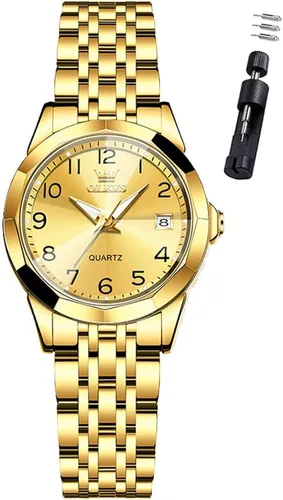 Vista 16 de Relojes de pulsera OLEVS para mujer, reloj pequeño de acero inoxidable para mujer, reloj de moda analógico de cuarzo para damas Classic Elegant Azul