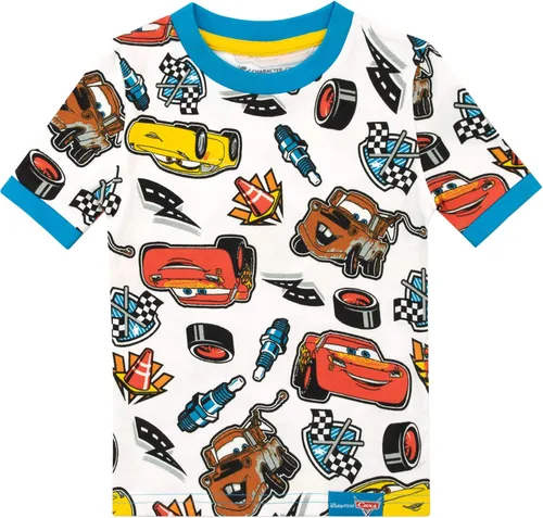 Vista 7 de Disney Cars Pijamas Juego de pijamas para niños de Rayo McQueen Pijamas para niños de ajuste ceñido