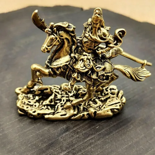 Vista 6 de SM SunniMix Mini estatua de Guan Gong, escultura tallada de adorno, accesorios, figura decorativa de amuleto de meditación, para escritorio