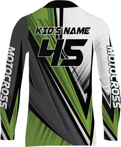 Vista 3 de Camiseta de motocross personalizada UPF 30+, motocross, motocicleta, todoterreno, carreras, jóvenes, manga larga, NMS365