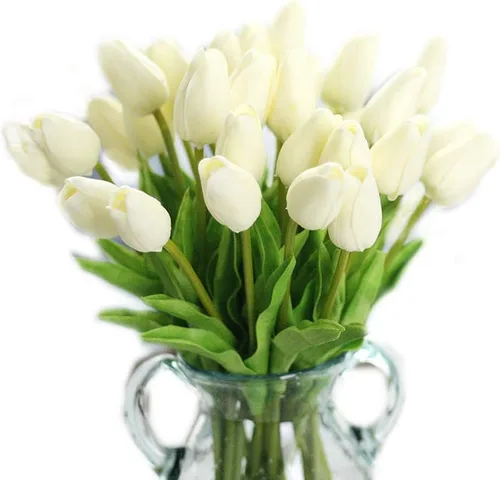 Vista 8 de Tulipán artificial de 30 piezas de flores de tacto real para la decoración del hogar de la boda centro de mesa