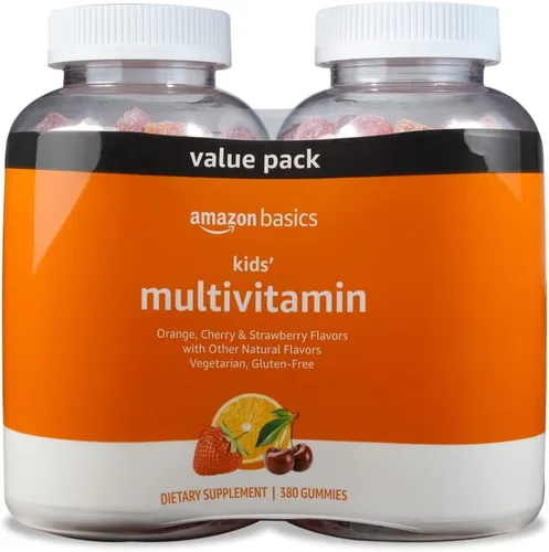 Vista 6 de Amazon Basics Multivitamínico para niños, 190 gomitas, naranja, cereza y fresa (anteriormente Solimo)