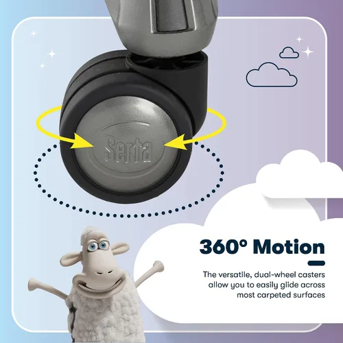 Vista 12 de Silla de oficina Serta grande y alta con capas inteligentes y tecnología de aire, Cuero, Negro