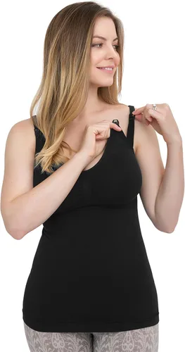 Vista 6 de Kindred Bravely Simply Sublime - Camiseta sin mangas de maternidad y lactancia con brasier integrado