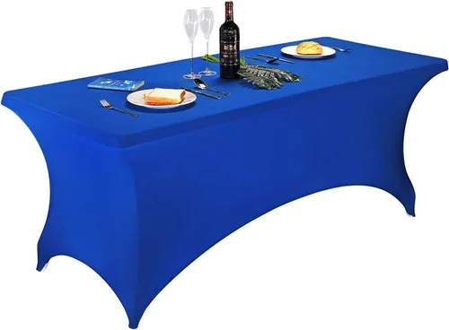Vista 74 de LZY Cubierta de Mesa Elástica Ajustable de Spandex para Mesa Plegable de 6 pies, 4 pies o 8 pies, Mantel de Cóctel Rectangular, Perfecto para Champn