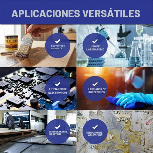 Vista 7 de Alcohol etílico (etanol) 95% desnaturalizado - 1 galón - Disolvente multiusos de alta pureza - Laboratorio, electrónica, diluyente de goma laca