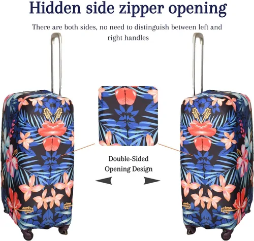 Vista 4 de GOXUNYUAN Funda de equipaje protector elástico lavable para maleta con etiqueta de equipaje Flor