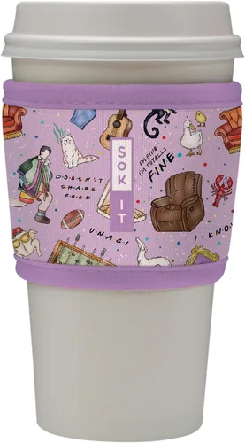 Vista 185 de Sok It HotSok Coffee & Tea - Funda de neopreno con aislamiento reutilizable (floral abstracto)