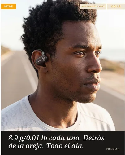 Vista 5 de TREBLAB X-Open - Auriculares inalámbricos True Open Ear de oído abierto, comodidad ligera, ajuste detrás de la oreja, sonido envolvente, micrófono