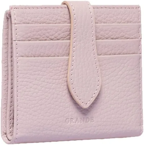 Vista 9 de Grande -3803 Cartera unisex, Rosa pálido, Cartera delgada de cuero con cierre a presión pequeño
