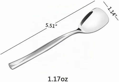 Vista 2 de Idomy Juego de 12 cucharas de helado de postre de acero inoxidable, 5.51 pulgadas