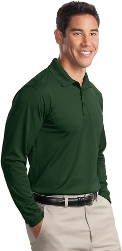 Vista 4 de SPORT-TEK Polo de manga larga Micropique Sport Wick para hombre