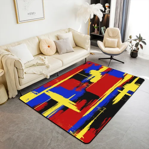Vista 16 de Feelyou Tapete de interior de arte abstracto para niños y niñas, alfombra geométrica de 3 x 5 pulgadas, ultra suave, retro, circular, geométrica
