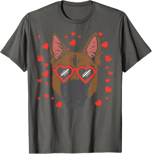 Vista 115 de Camiseta de regalo para perro con cara de pastor alemán, Negro, S