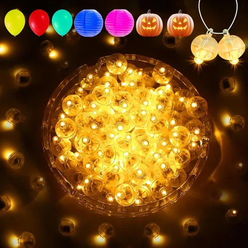 Vista 14 de Aogist - 50 piezas de luces de globo con gancho, tiempo de espera prolongado, mini luz impermeable para fiesta de cumpleaños, boda, Navidad