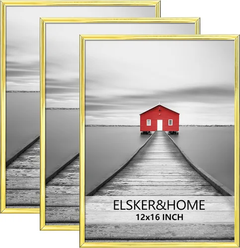 Vista 45 de ELSKER&HOME Marco de póster de 8 x 24 pulgadas, paquete de 3 portarretratos Negro