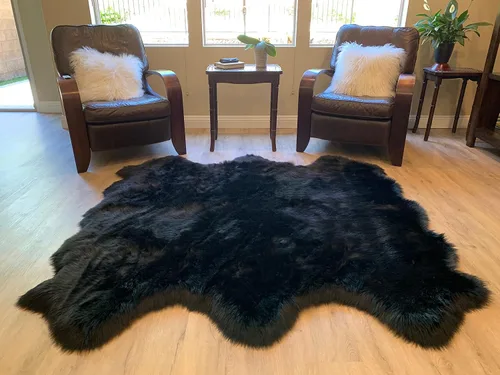 Vista 45 de LAMBZY Alfombra de pelo de oveja sintética, hipoalergénica, súper suave, sedosa para sala de estar, habitación de los niños, sofá