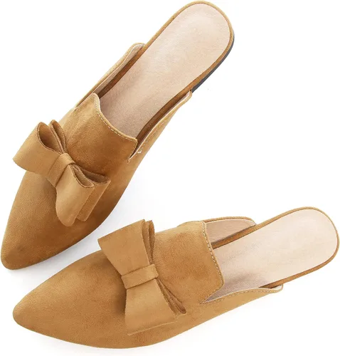 Vista 5 de mocasines para mujer con lazo, mocasines con punta puntiaguda, de verano, zapatos planos sin cordones