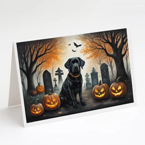 Vista 49 de Caroline's Treasures DAC2042GCA7P Golden Retriever - Tarjetas de felicitación y sobres de Halloween espeluznantes, paquete de 8 tarjetas en blanco