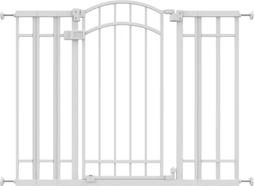 Vista 16 de Ingenuity Puerta decorativa multiusos extra alta con paso para bebé, se adapta a aberturas de 28.5 a 48 pulgadas (paquete de 1), metal negro