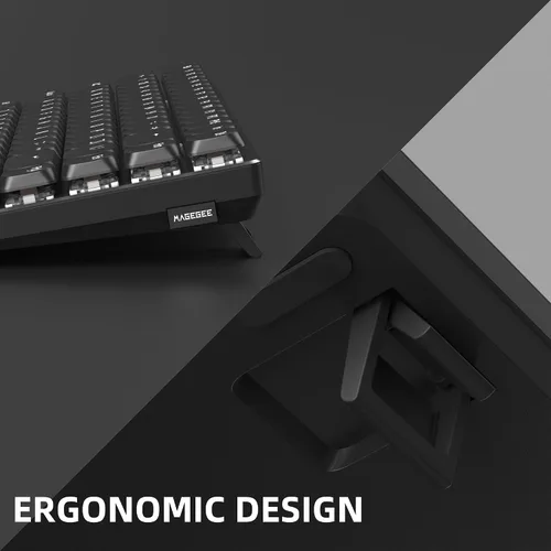 Vista 4 de Camiysn Teclado mecánico inalámbrico RGB Moon84 modo triple 2.4 GHz/BT/USB-C con cable de oficina teclado negro para computadora, computadora