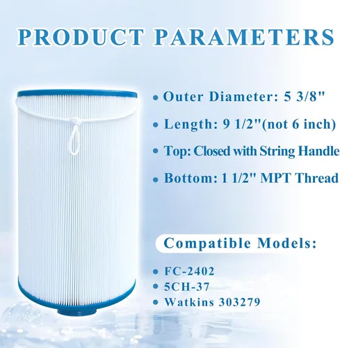 Vista 2 de Filtro de spa compatible con FC-2402, Watkins 303279, 5CH-37,78460, PFF42TC-P4, paquete de 2