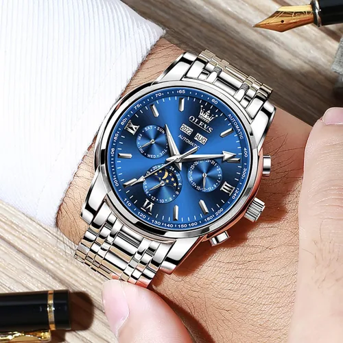 Vista 5 de Relojes automáticos para hombres, regalos de cumpleaños para él, papá, marido, novio, reloj para hombre