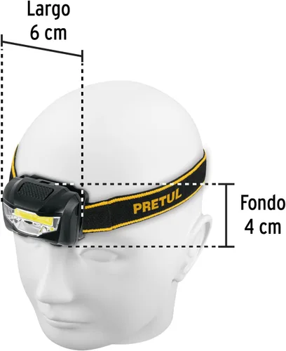 Vista 3 de Cabeza de linterna, tres pilas AAA 28 lúmenes, 3 LED, Pretul