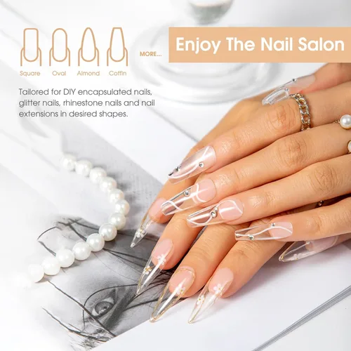 Vista 3 de Rosalind Gel de extensión de poliéster acrílico transparente, paquete de 2 unidades de gel de uñas de 2.1 onzas líquidas, constructor de uñas