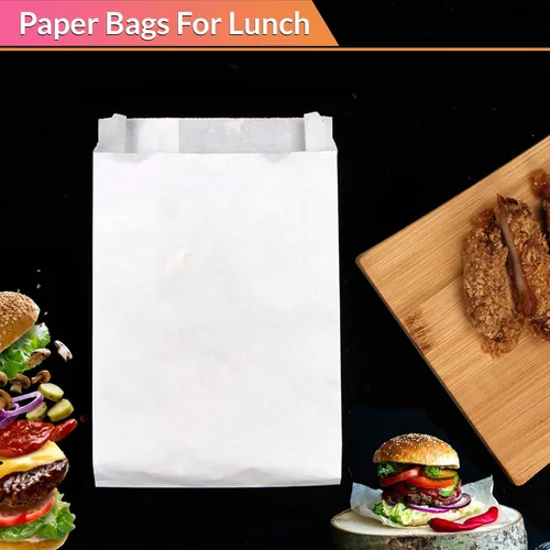 Vista 6 de Bolsas de papel blanco de 4 libras, bolsas para almuerzo, manualidades y comestibles, paquete de 500