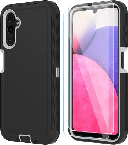 Vista 10 de ONOLA Funda compatible con Samsung Galaxy A14 5G con protector de pantalla HD, resistente a los golpes y a las caídas de servicio pesado, funda de 3