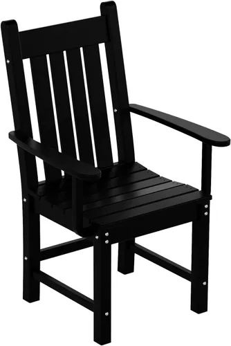 Vista 42 de WestinTrends Malibu Outdoor Patio HDPE Adirondack Silla de comedor para patio, color negro