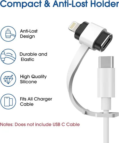 Vista 6 de TechMatte - Juego de 2 adaptadores USB C hembra a Lightning macho, 2.2A de carga y transferencia de datos, compatible con iPhone 14, 13, 12, 11, XS