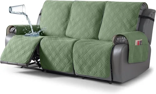 Vista 52 de TAOCOCO Fundas para Sillón de Dos Plazas Reclinable 100% Impermeables, Fundas Divididas para Loveseat Reclinable, Funda Antideslizante para Sofá