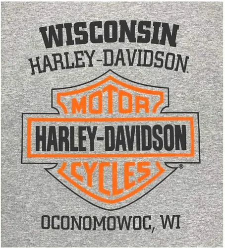 Vista 2 de Harley-Davidson 30297501 - Camiseta de manga larga con cuello redondo para hombre, color gris
