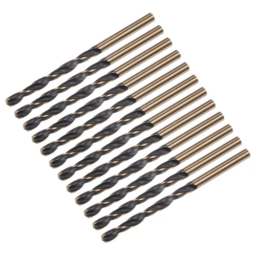 Vista 7 de uxcell Brocas Jobber de 0.118 in (0,118 pulgadas) de nitruro negro y oro recubierto de titanio M2 de alta velocidad (HSS) Brocas helicoidales