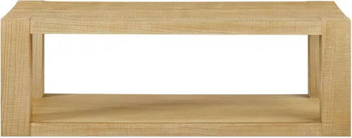 Vista 32 de Mesa auxiliar moderna de madera rústica de 2 niveles, mesas de noche compactas para sala de estar, mesita de noche rectangular minimalista