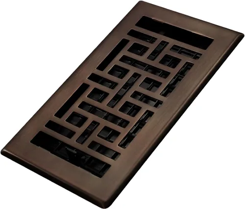Vista 45 de Decor Grates Registro de suelo oriental AJH212-RB, 2 x 12 pulgadas, acabado de bronce frotado