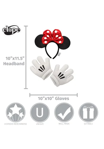 Vista 6 de Set de Diadema y Guantes Glitter de Minnie Multicolor