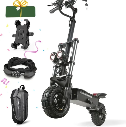 Vista 9 de Electric Scooter Adult K8 6000w Dual Motor, Max Speed 50MPH Range 70 Miles, 12 Inch Street Tires Commuter Dual Suspension E-Scooter with Seat and