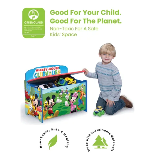 Vista 2 de Delta Children Caja de juguetes de lujo, Mickey Mouse de Disney Disney Mickey Mouse