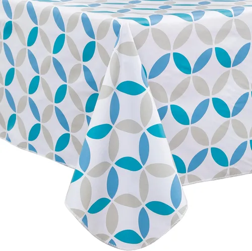 Vista 37 de Mantel de vinilo resistente con reverso de franela, mantel de plástico impermeable a prueba de aceite, resistente a las manchas, limpiable, cubierta