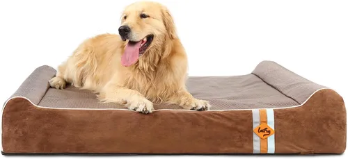Vista 33 de Laifug Cama ortopédica de espuma viscoelástica para perros con forro duradero a prueba de agua y funda extraíble lavable (grande