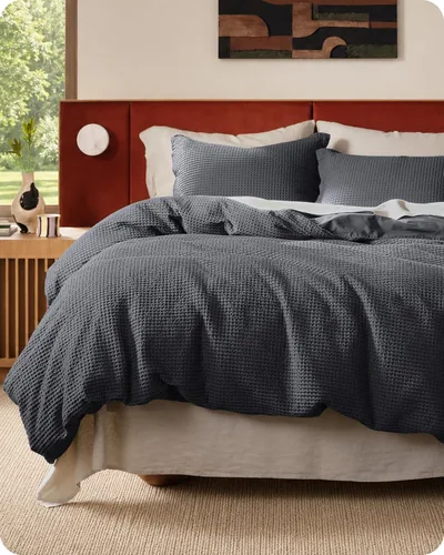 Vista 14 de Bedsure Funda de edredón de 100% algodón tamaño individual, tejido gofre, color blanco coco, GentleSoft y transpirable, juego de cama para regalo, 2