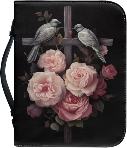 Vista 8 de Flashideas Funda de transporte ligera de la Biblia de la PU para las mujeres, cubierta de la Biblia de moda con asa para el estudio