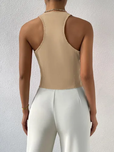 Vista 2 de Verdusa Chaleco sin mangas con cuello en V para mujer