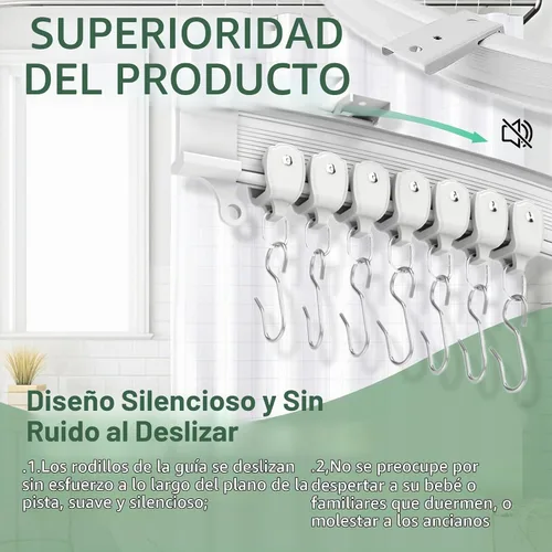 Vista 4 de XCK Riel de cortina flexible para techo, montable, cortable, 10 pies, curvado, recortable, riel flexible para cortinas de techo, plegable, riel