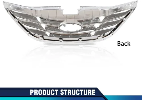 Vista 2 de PIT66 Conjunto de parrilla delantera cromada compatible con Sonata 2011 2012 2013 HY1200154 863503S100